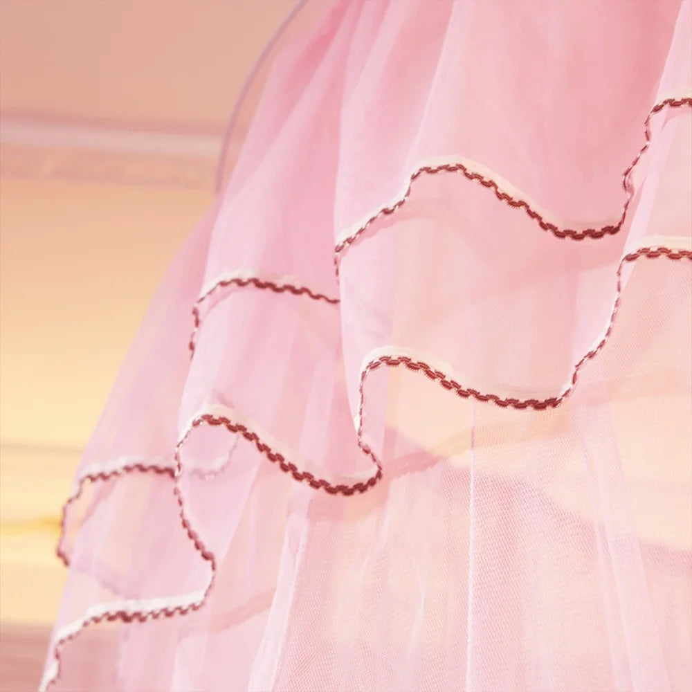Princess Style Bed Canopy Fine Mesh Net Lace Curtain Q946