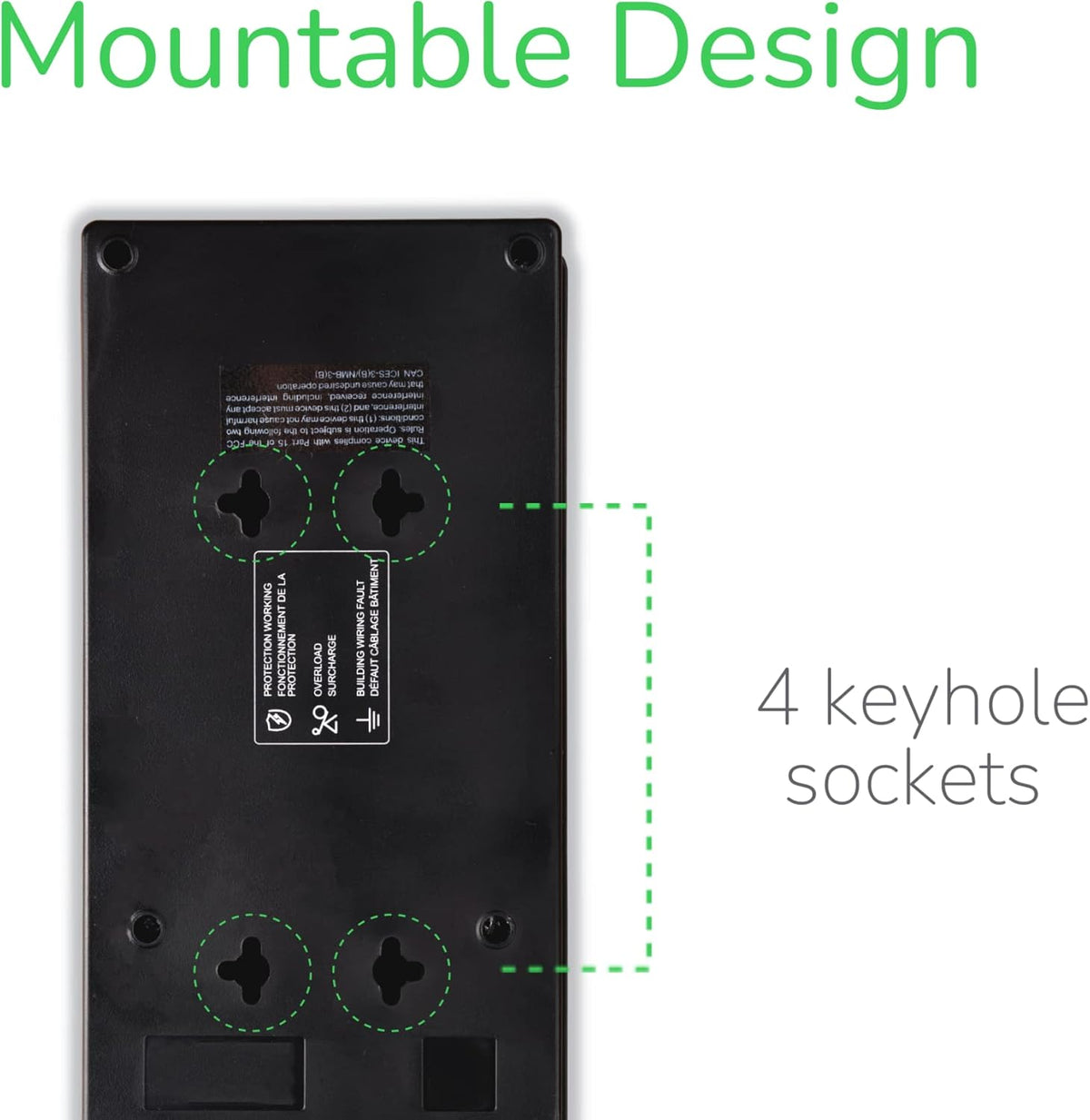 11 Outlet Power Strip Surge Protector with USB Ports, 2880 Joule, 8' Cord, Flat Plug, Black, Pack of 2 F61202