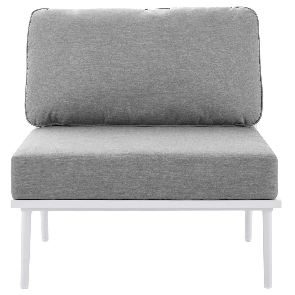 9 Piece White Gray Aluminum Outdoor Sectional Sofa Set H43153