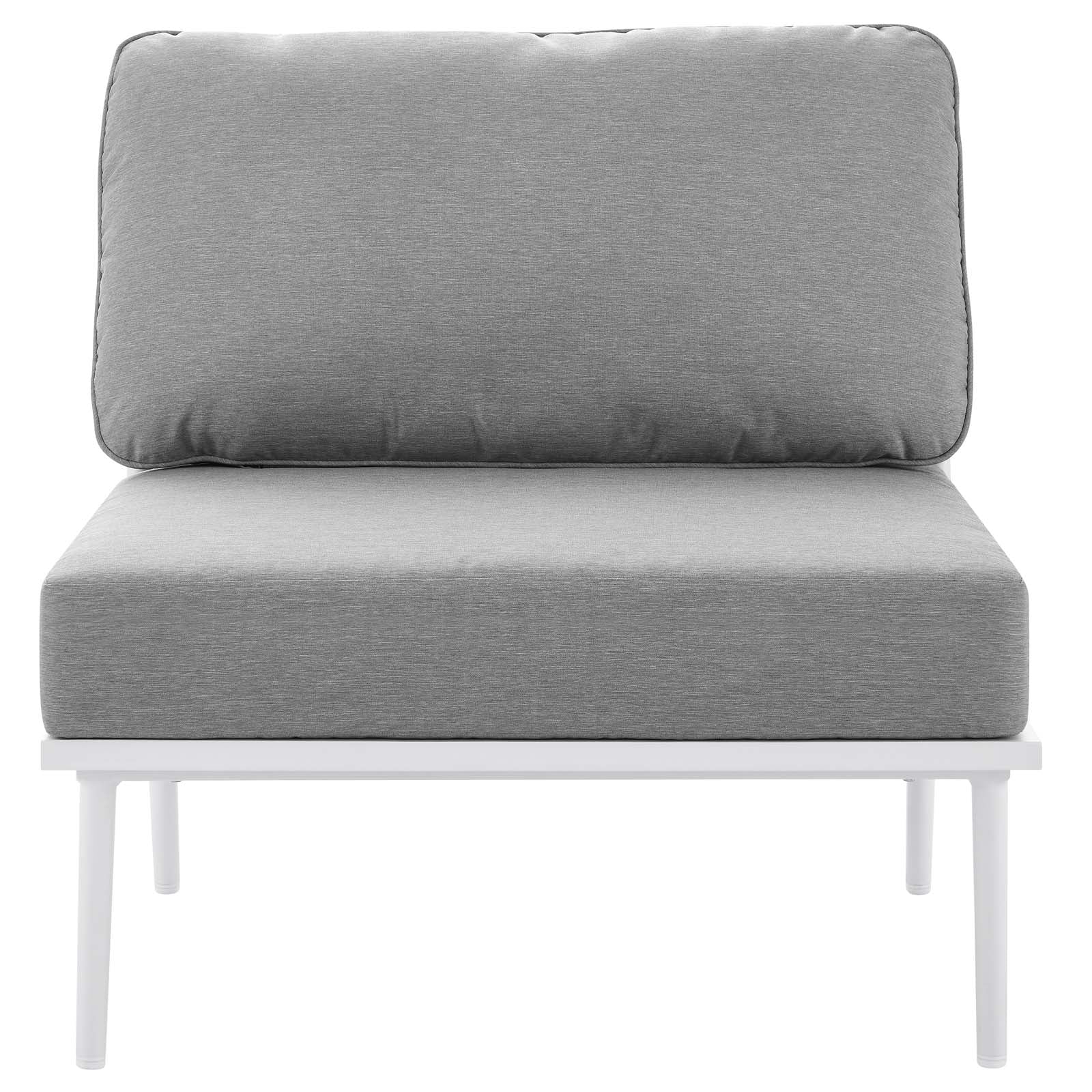 9 Piece White Gray Aluminum Outdoor Sectional Sofa Set H43153