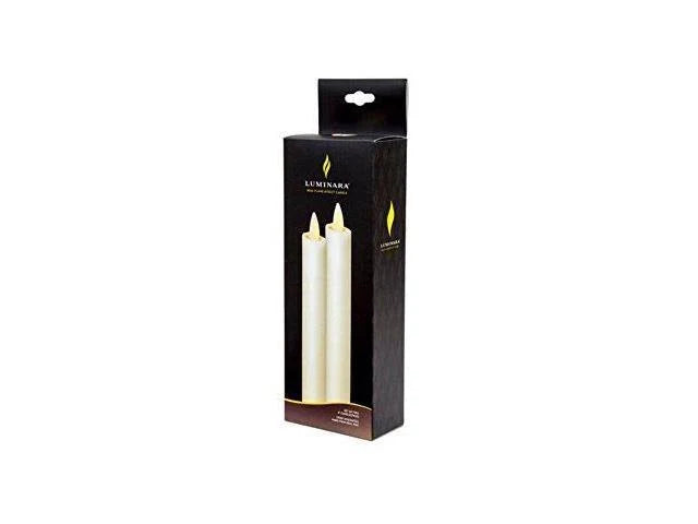 Ivory Realistic Flame LED Taper Candle with Timer (2 Pack) V4821