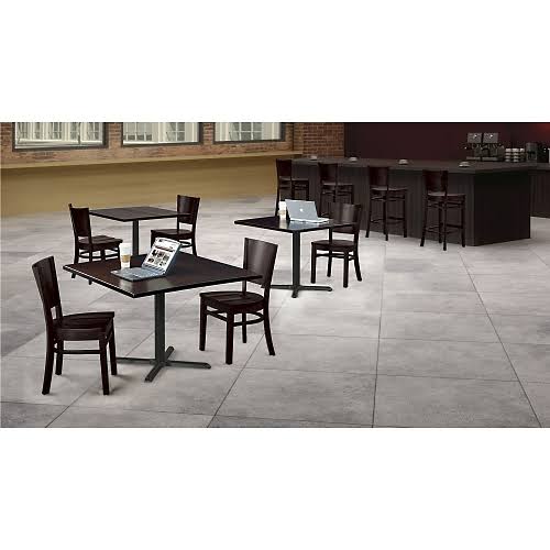 Espresso Distressed Finish Solid Wood Top Table C94553