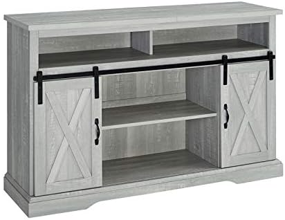 White Wood TV Stand Storage Cabinet Q15551