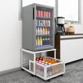 Mobile Mini Fridge Stand with 4 Lockable Wheels Rolling Fridge Cart I5428