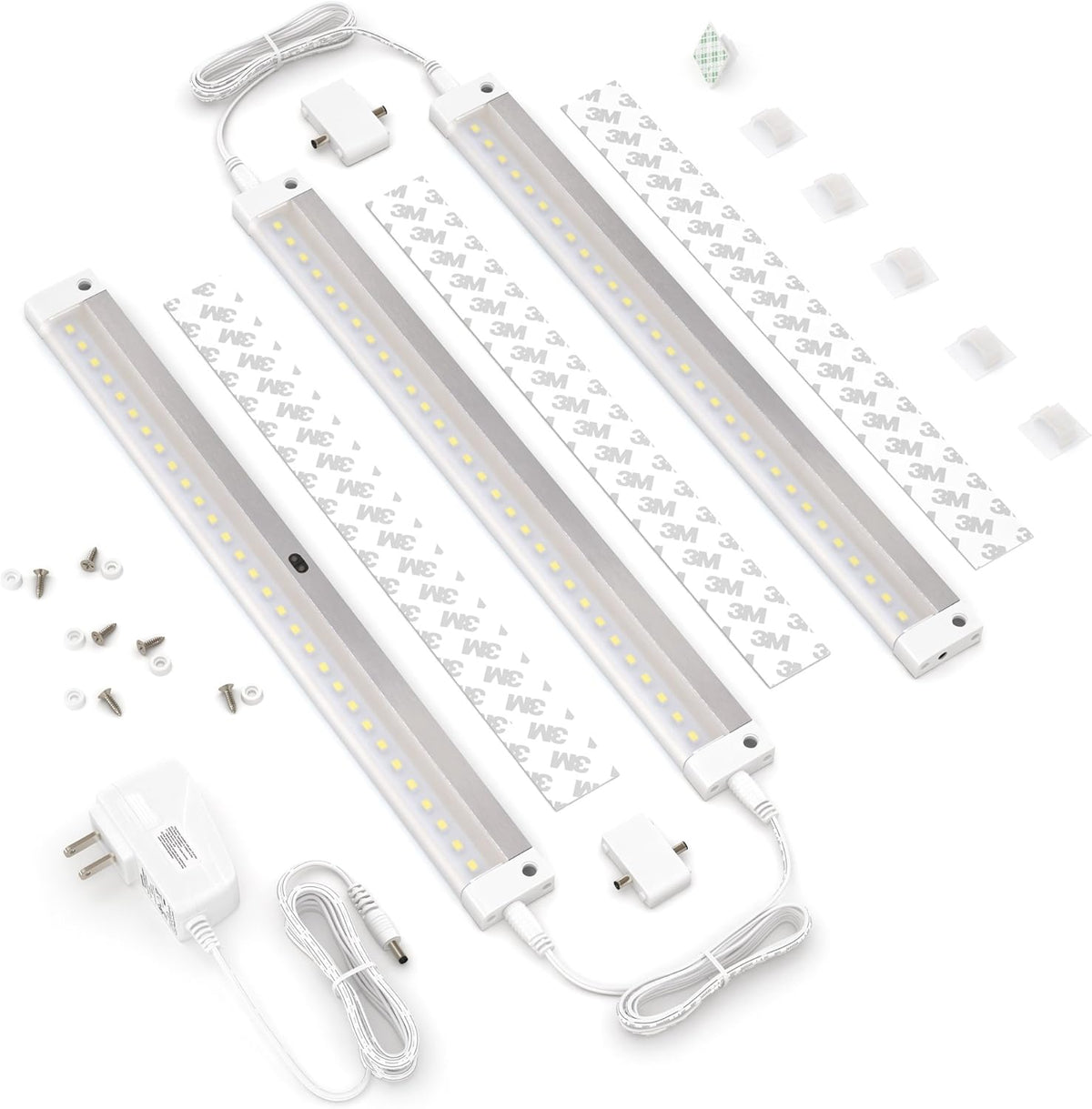 White Finish LED Dimmable Under Cabinet Lighting Kit, Cool White (6000K) Pack of 2 K9796