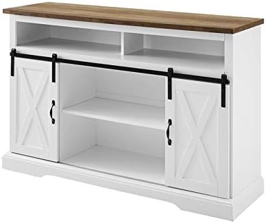 White Wood TV Stand Storage Cabinet Q15551