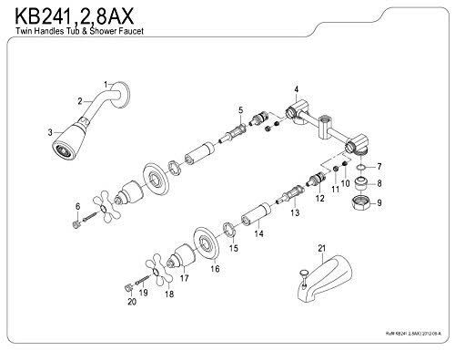 Satin Nickel Two Handle Tub and Shower Faucet W18985
