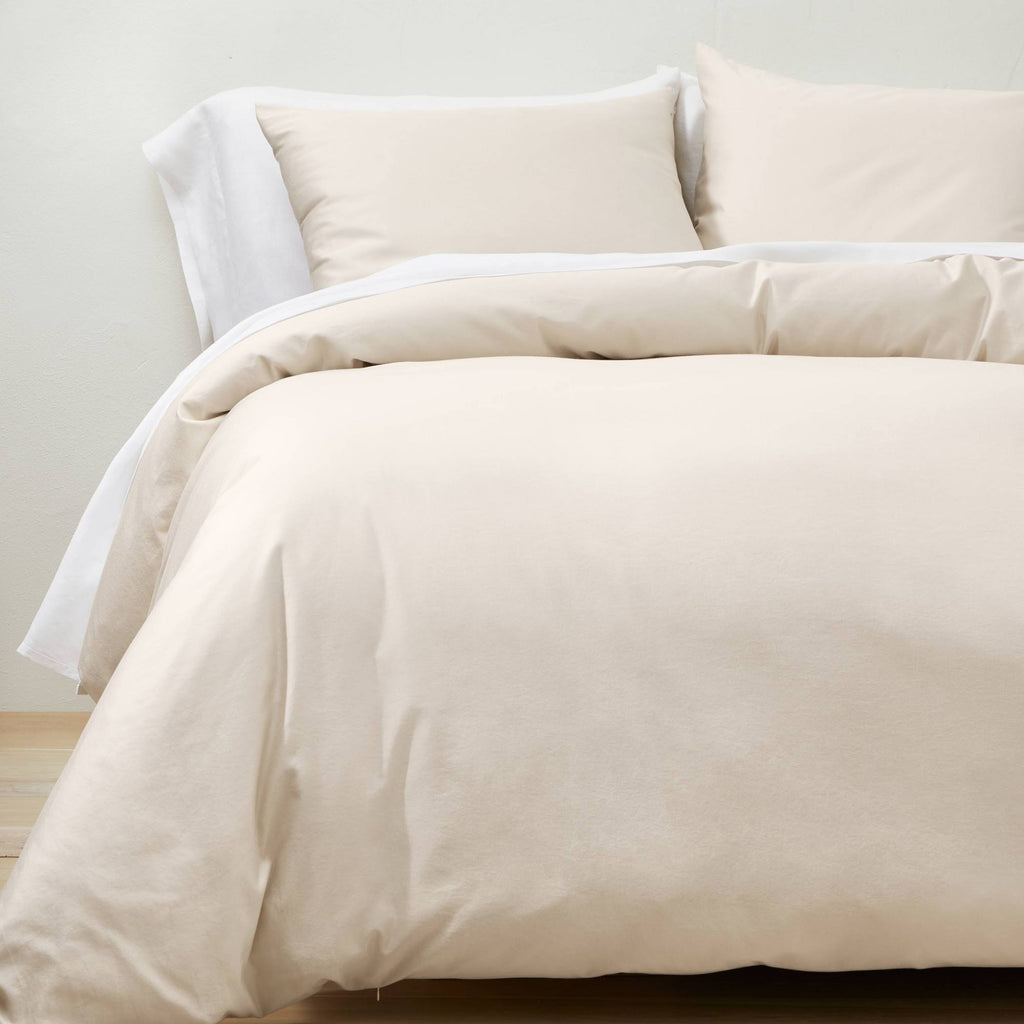 Full/Queen Supima Washed Sateen Duvet & Sham Set Natural X74399