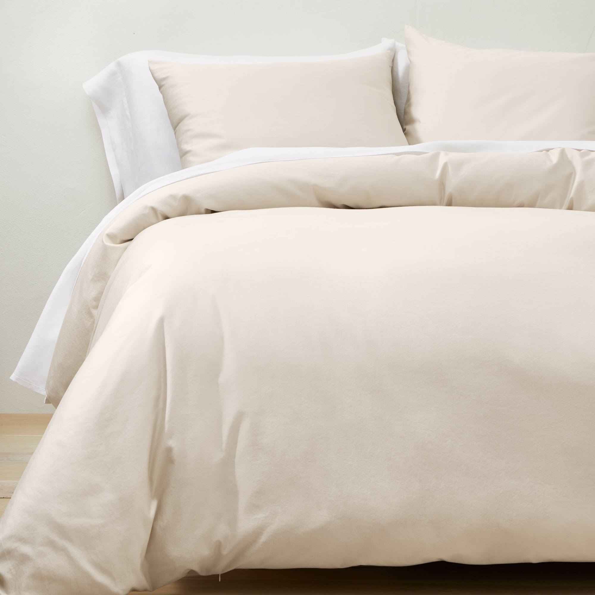 Full/Queen Supima Washed Sateen Duvet & Sham Set Natural X74399