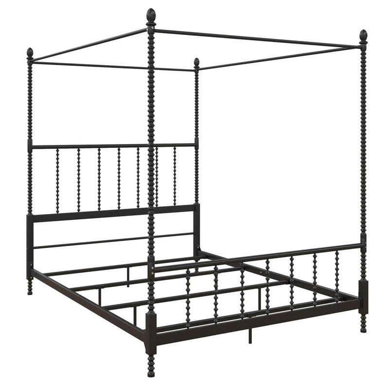 Queen Size Black Metal Canopy Bed Frame P9457