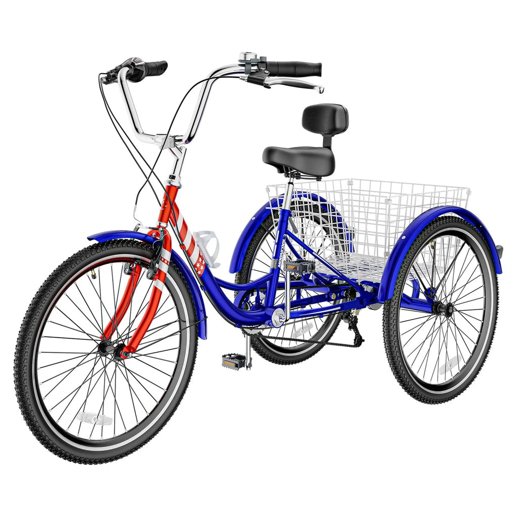Adult Tricycles 3 Wheel 7 Speed 20 inch with Big Basket I876470