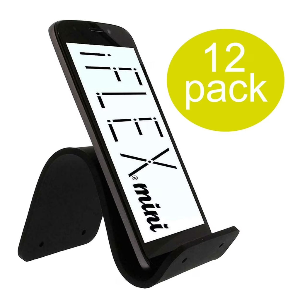 Mini Flexible Cell Phone Holder 12pk Black Silicone Mount K837
