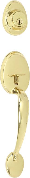 Double Cylinder Keyed Entry Handleset with Interior Knob or Lever Satin Nickel Y8049