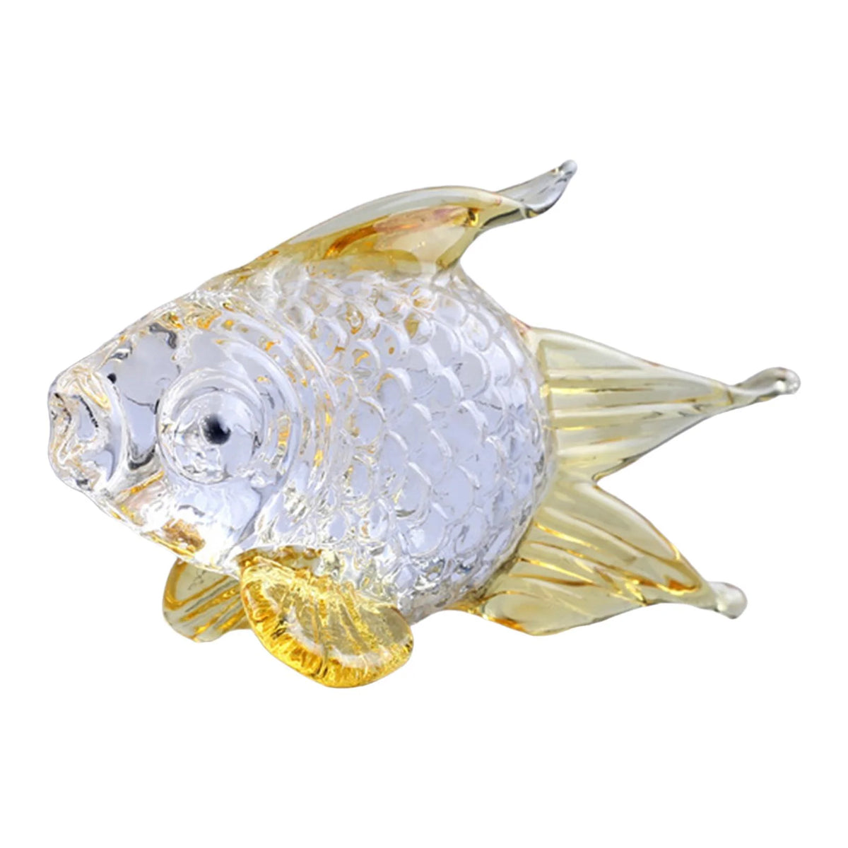 Hand Blown Glass Goldfish Figurine Ornament G864098
