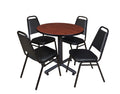 Round Breakroom Table with 4 Stack Chairs Q7439