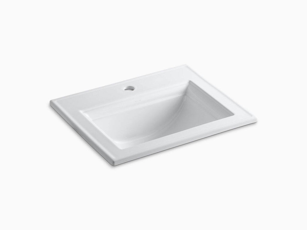 Thunder Grey Drop-In Bathroom Sink with Single Faucet Hole V31956