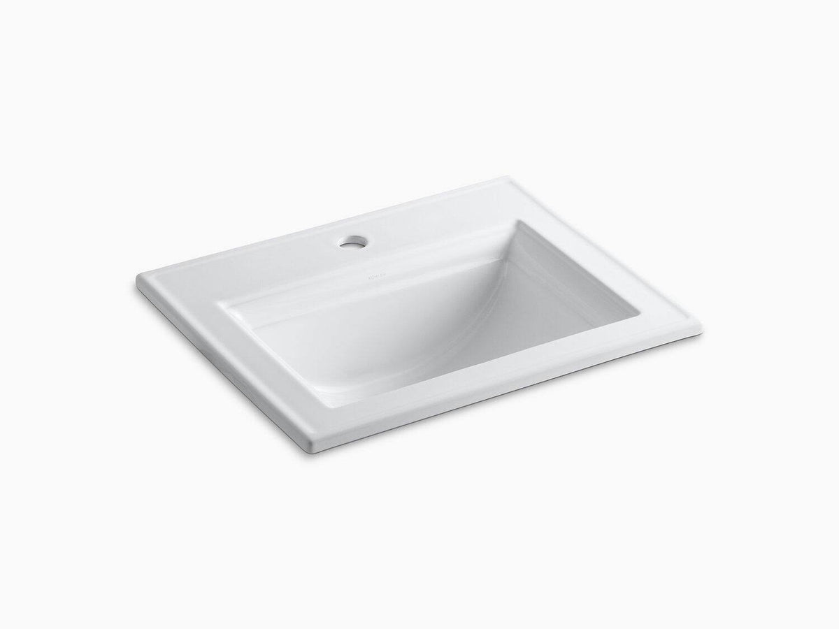 Thunder Grey Drop-In Bathroom Sink with Single Faucet Hole V31956