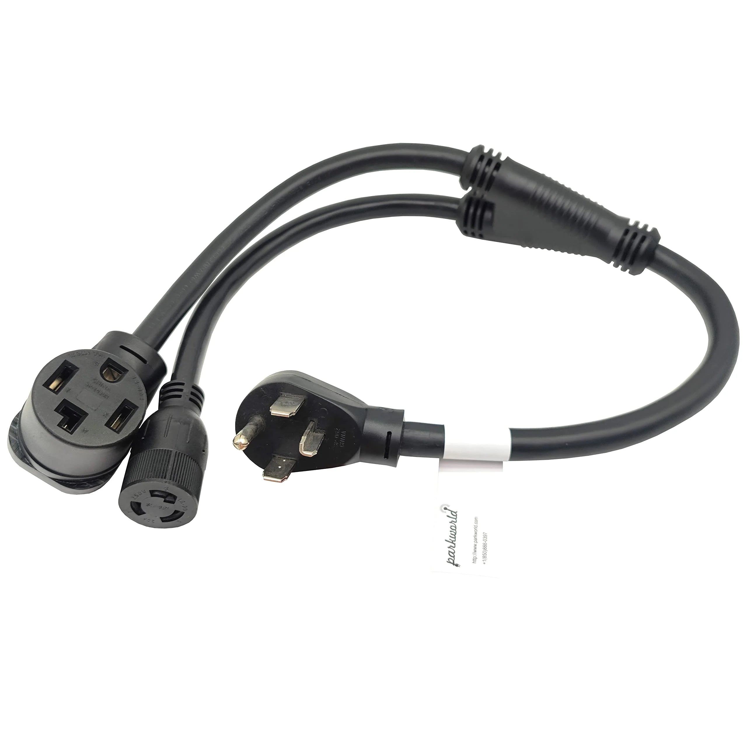 NEMA 14-30P to L6-20R Splitter Cord, 3 Feet H1797
