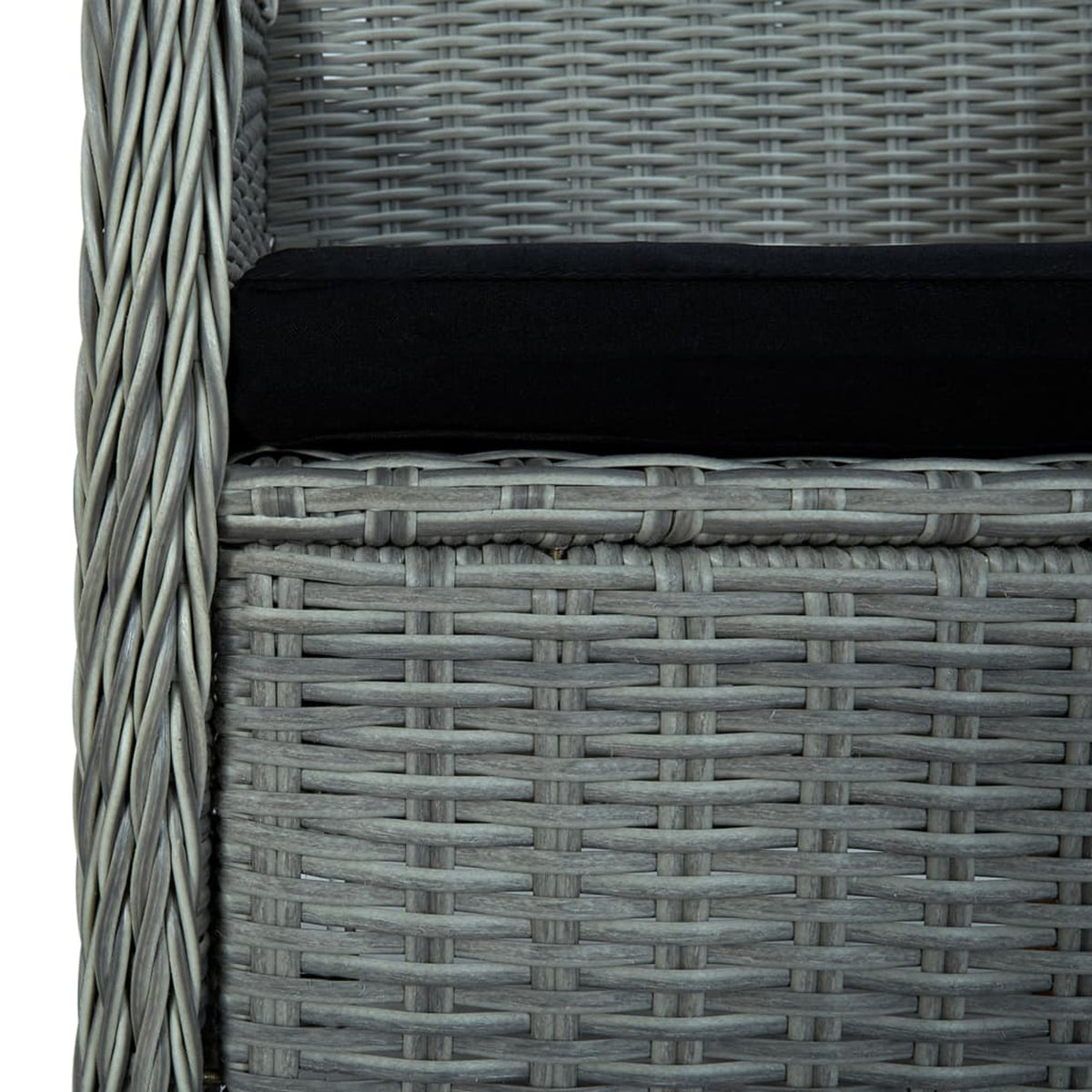 Gray Poly Rattan Patio Chairs with Cushions 2 pcs B952