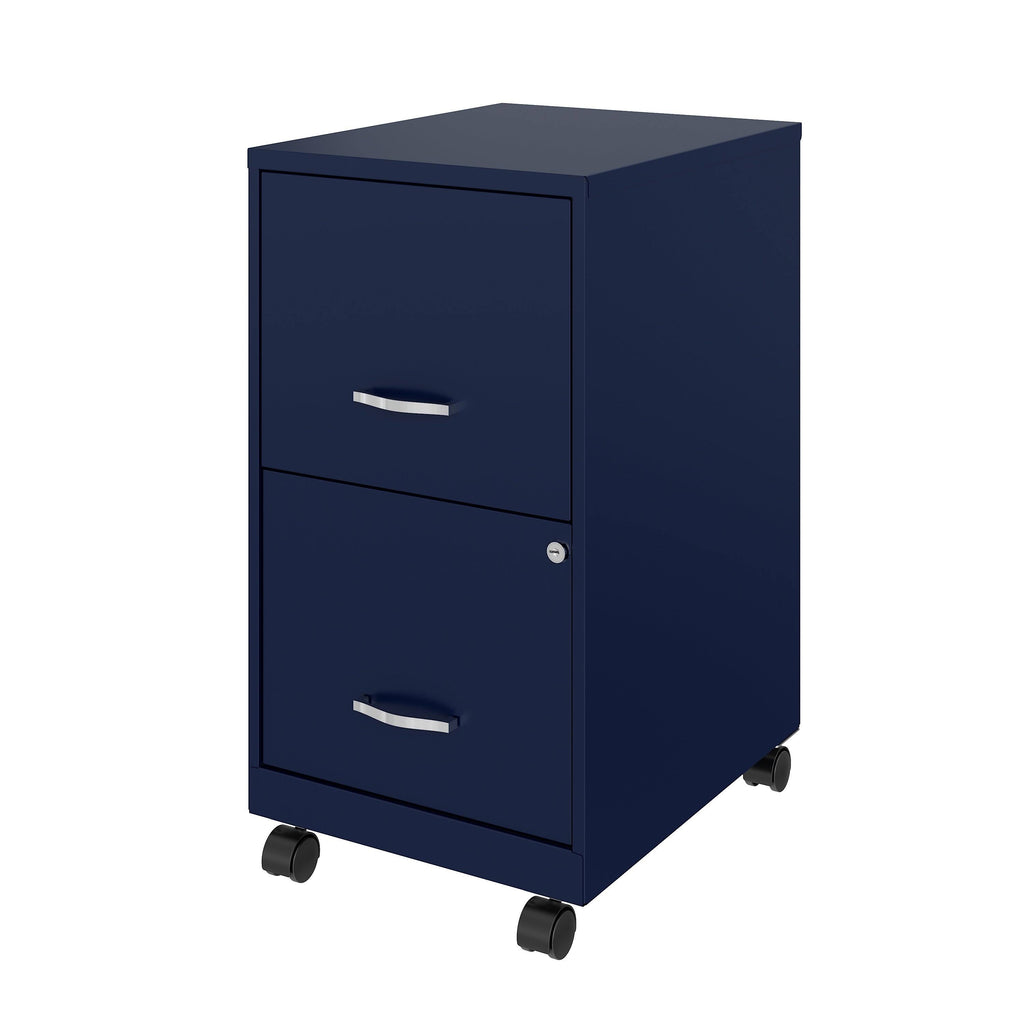 Navy 2 Drawer Metal Mobile File Cabinet L314
