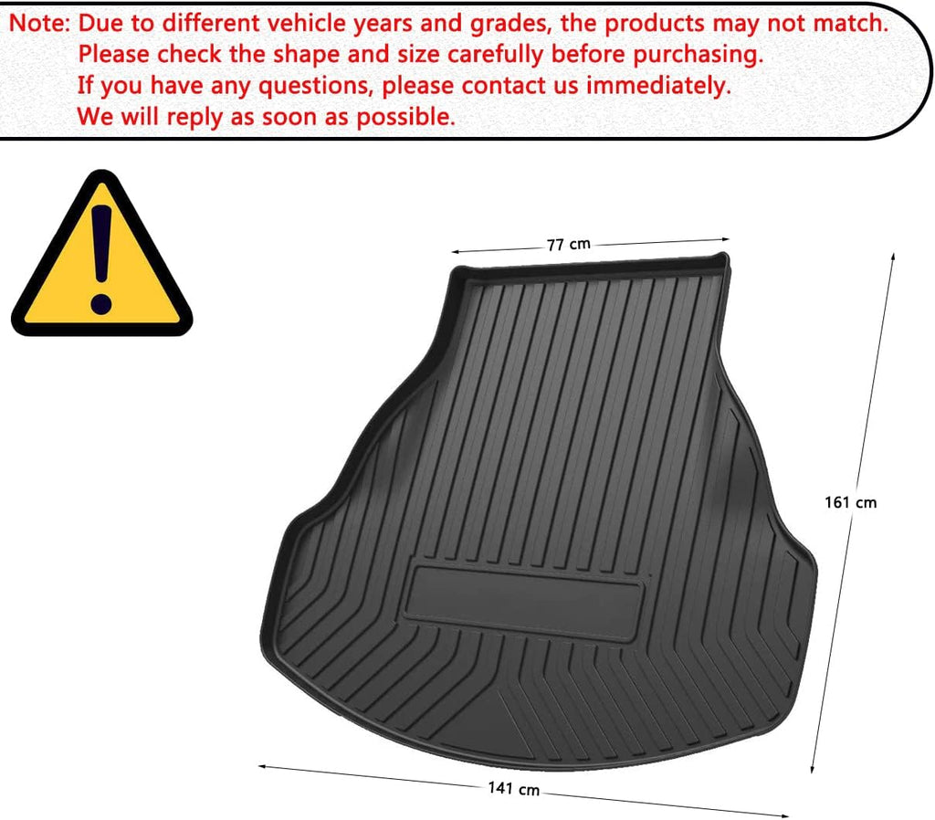 Black 3D Waterproof TPO Rear Cargo Liners Trunk Tray Mats Pack of 2 U978316