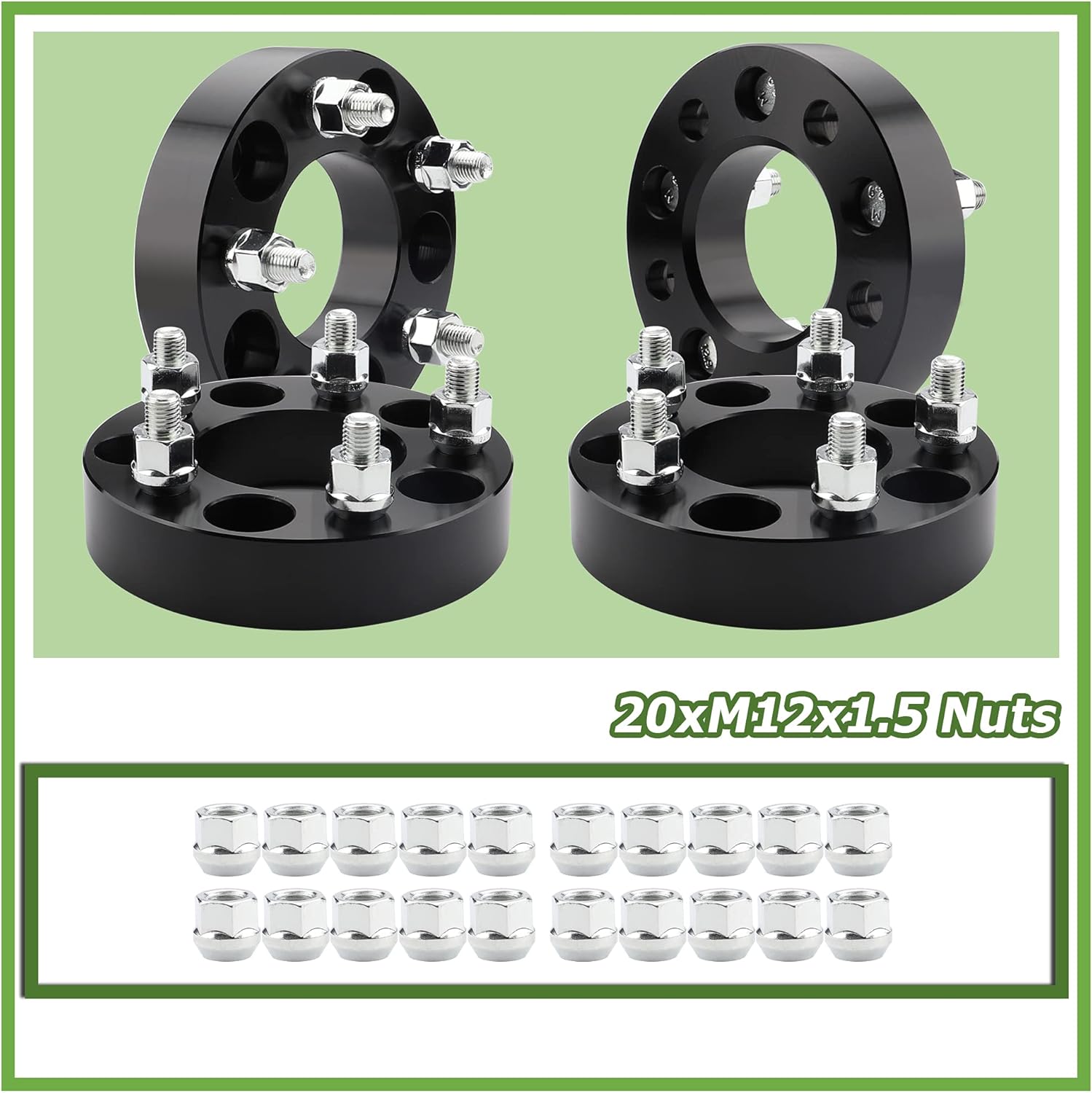5x4.5 to 5x112 Wheel adapters, 1.25 inch, 74mm Hub Bore, 12x1.5 Thread Pitch I225693