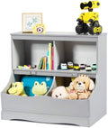 Gray 4-Cubby Kids Bookcase with Footboard C319