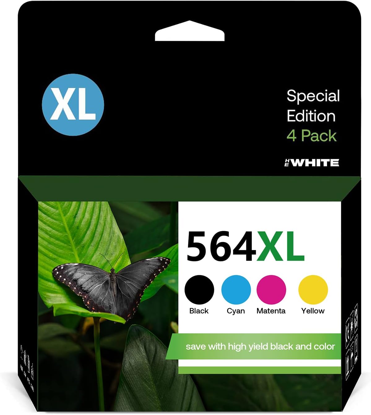 Ink Cartridge Combo Pack for HP 564XL Printer (Black, Cyan, Magenta, Yellow, 4 Pack) U613365