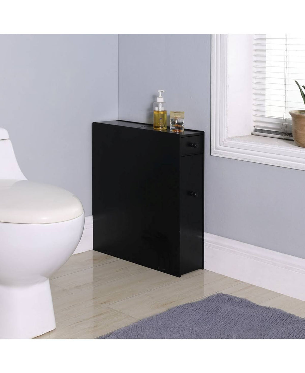 Black Bathroom Floor Cabinet P692998