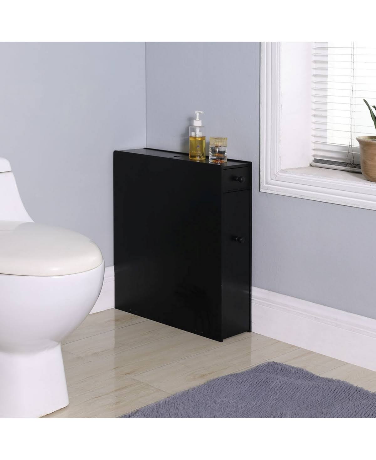 Black Bathroom Floor Cabinet P692998