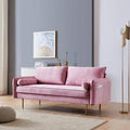 Pink Velvet Fabric Sofa P7756
