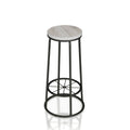 Rustic Metal Barstools Set of 2 Coastal White D562616