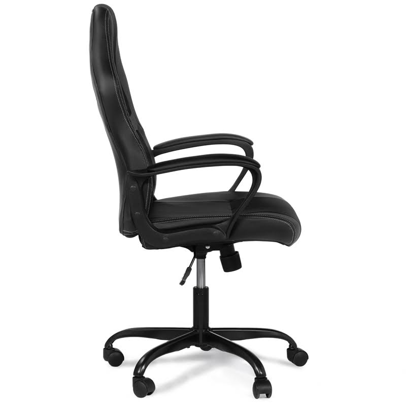 Black PU Leather Office Chair with Metal Base W5965