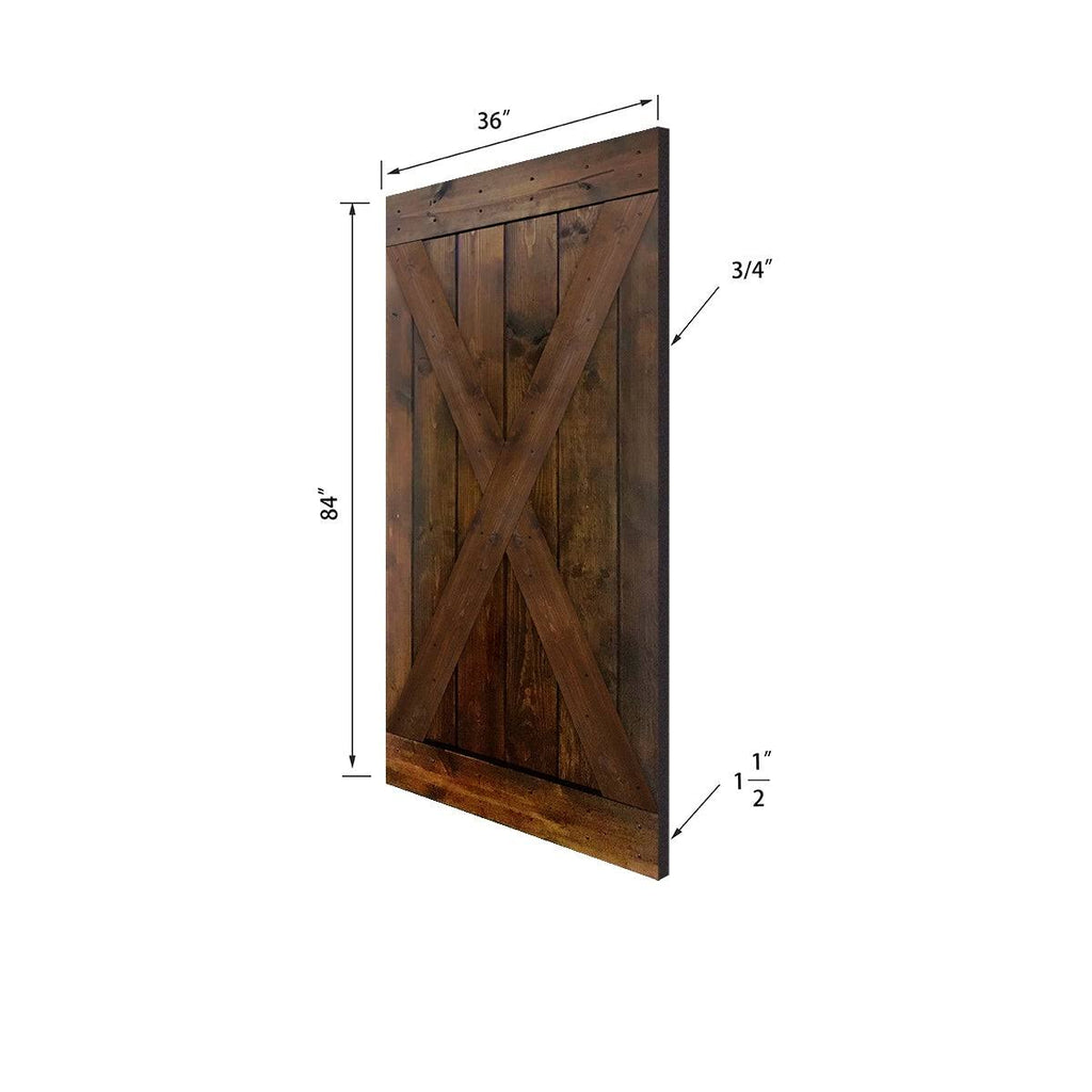 Black & White Contrast Wood Single Barn Door P9042