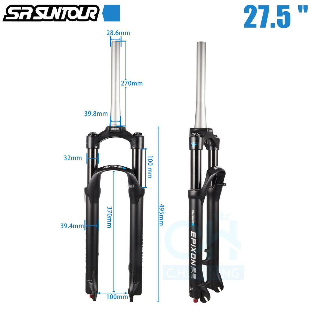 Mountain Bike Air Suspension Front Fork 27.5/29 Inches Conical Tube 100/120MM N540