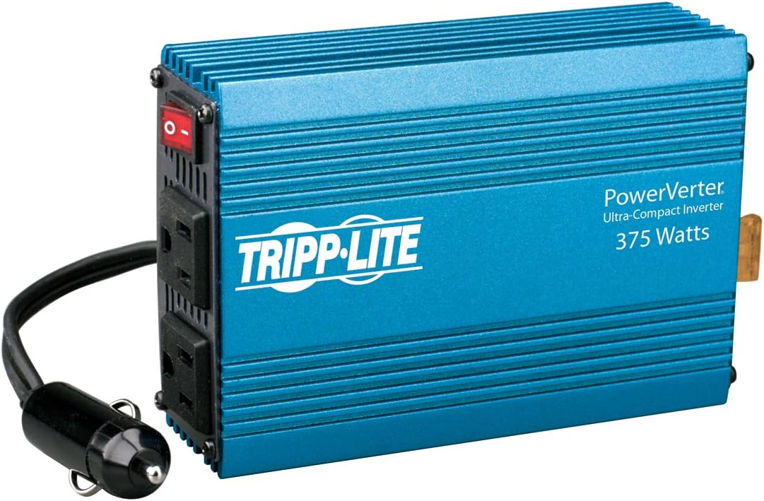 375W Car Power Inverter with 2 Outlets, Ultra Compact, Blue, Pack of 2 H9068
