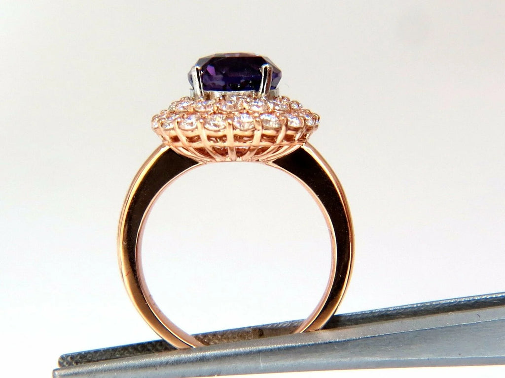 6.41ct Natural Vivid Purple Sapphire Diamond Ring R1624