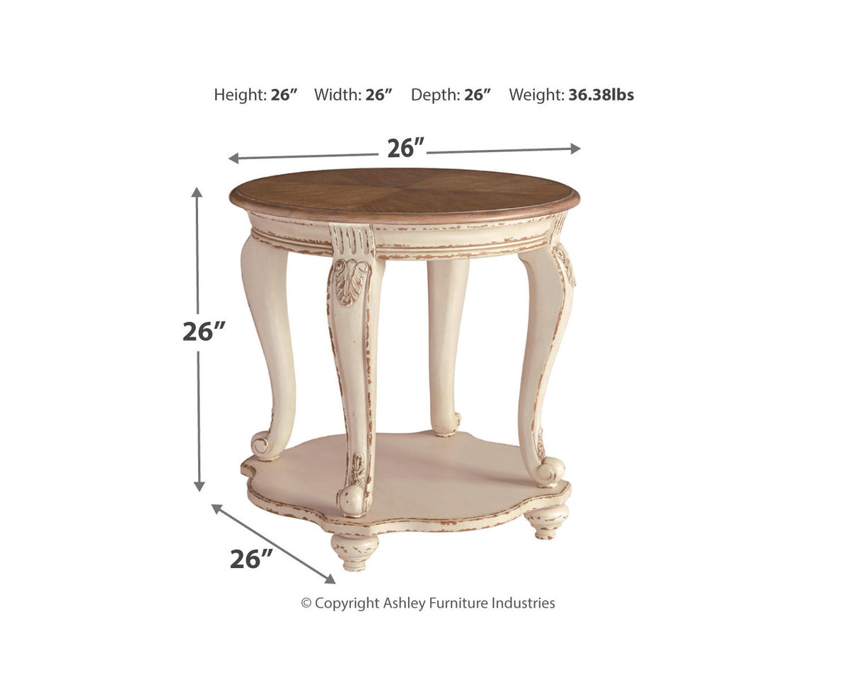 White/Brown End Table L397