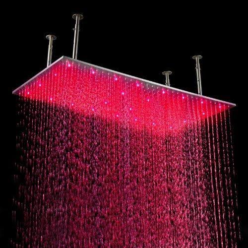 Oil Rubbed Bronze Ceiling Mount Rainfall LED Shower Head with Shower Arm G430