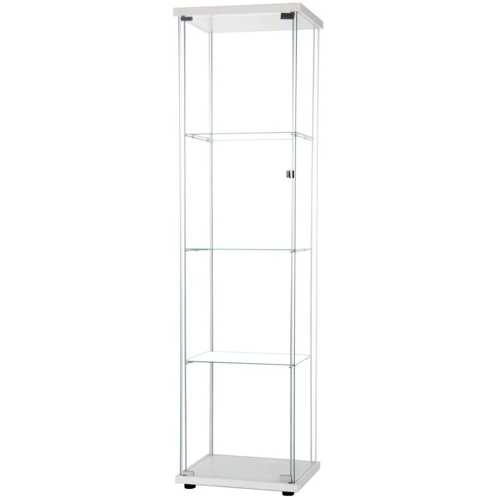 White Glass Display Cabinet with 4 Shelves S452854