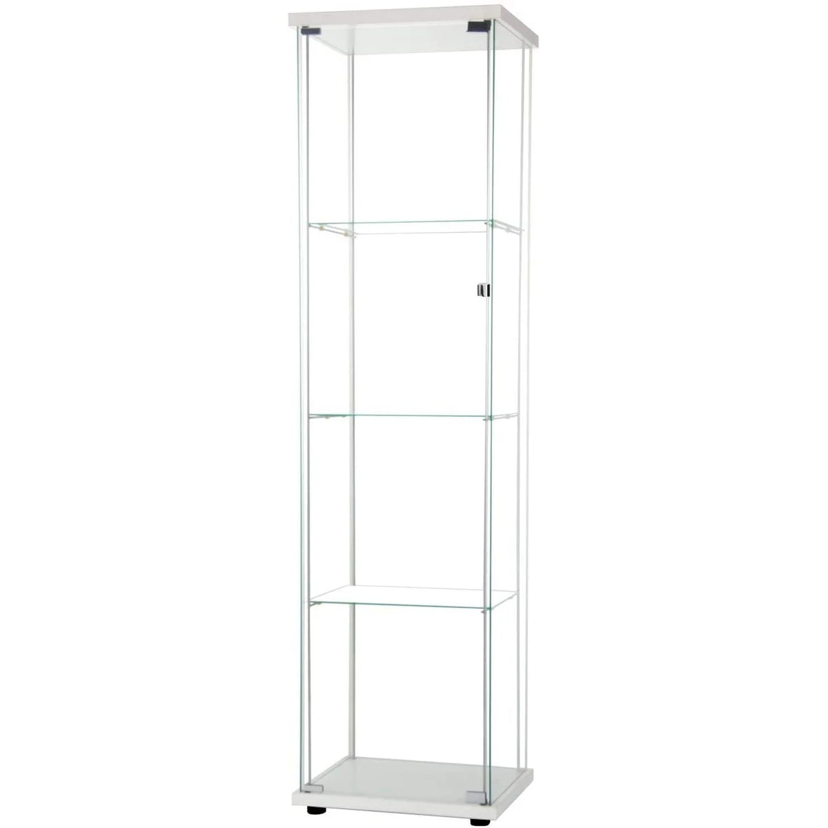 White Glass Display Cabinet with 4 Shelves S452854