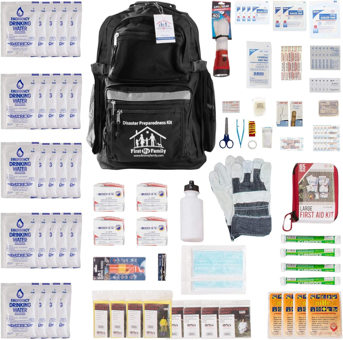 72 Hour Emergency Survival Kit in Red Backpack R78180