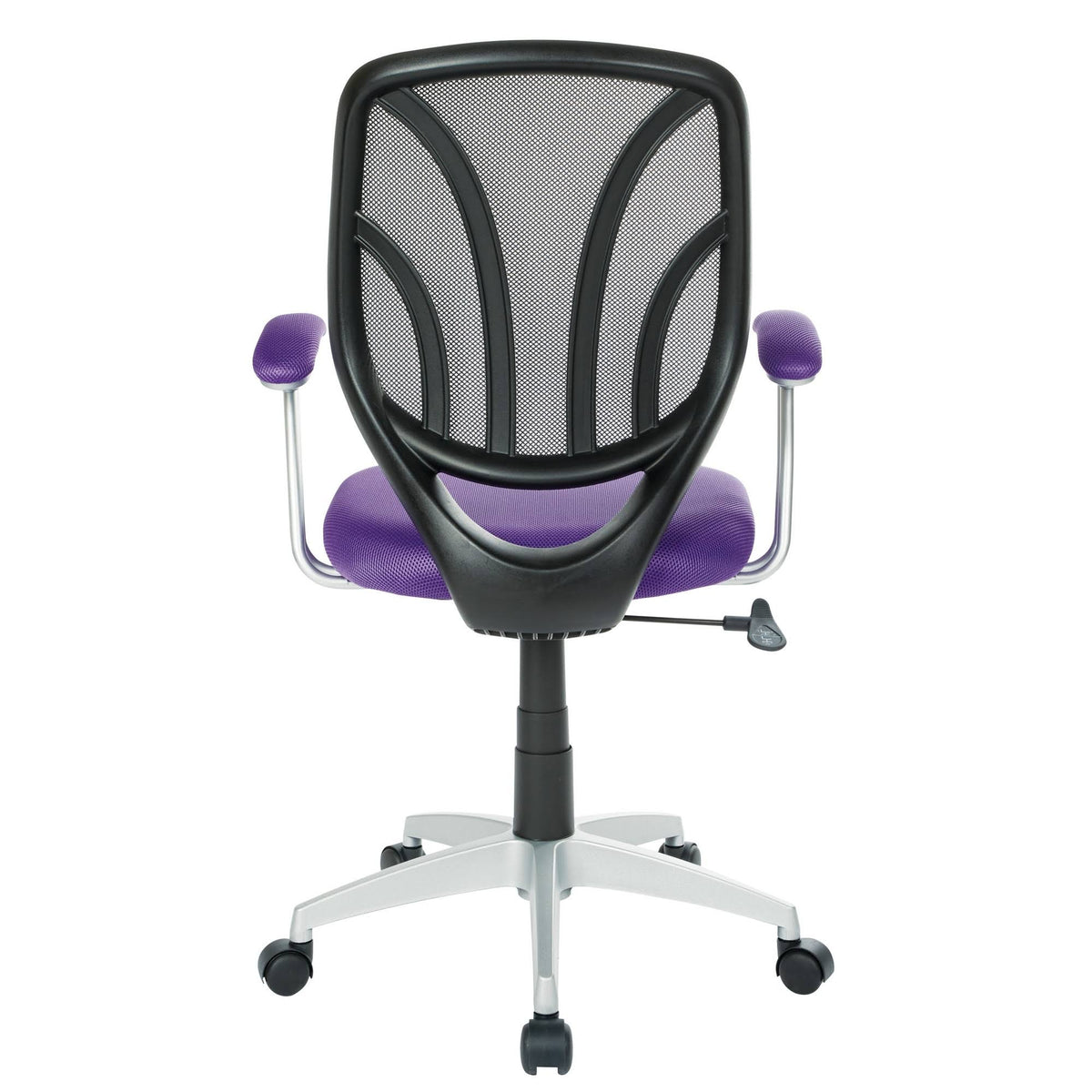 Purple Mesh Screen Back Chair with Silver Coated Arms and Base G95112