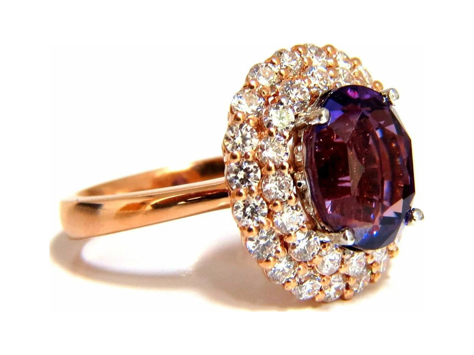 6.41ct Natural Vivid Purple Sapphire Diamond Ring R1624