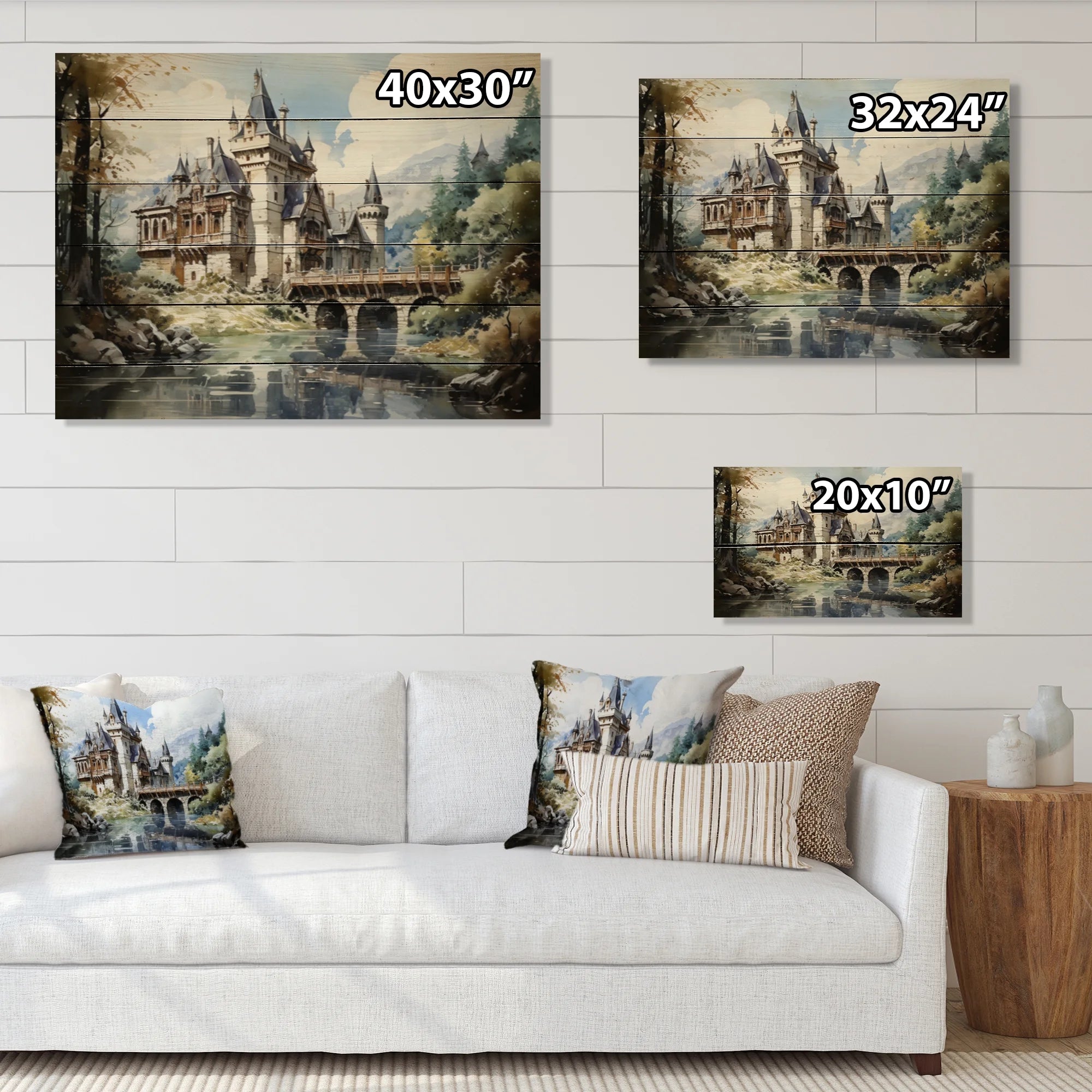 Natural Pine Wood Architecture Print N7140