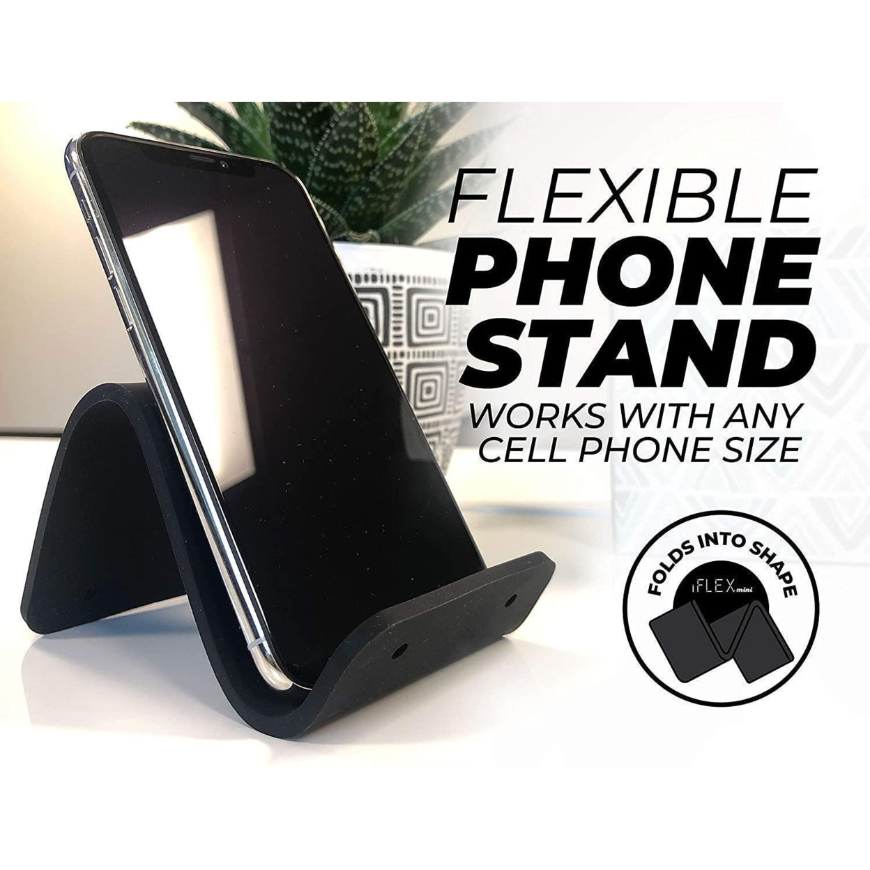 Mini Flexible Cell Phone Holder 12pk Black Silicone Mount K837