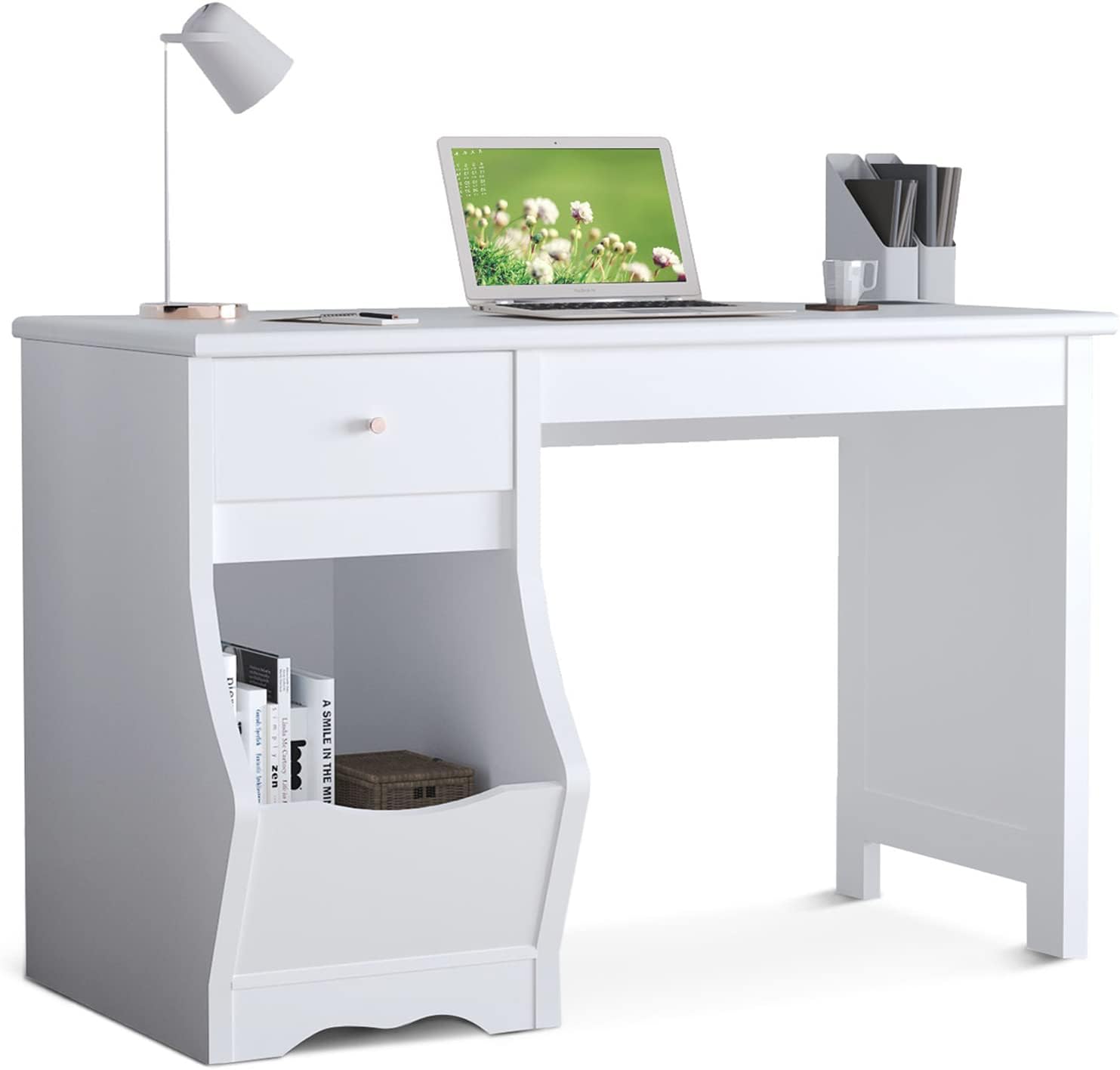 White Desk with Drawers U3324