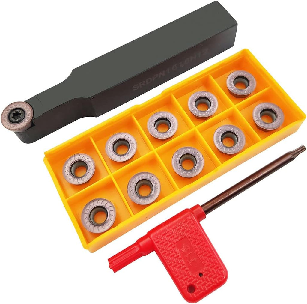 1/2" Shank Indexable Carbide Turning Tool Insert Holder Set 2pcs Metal Lathe Cutting Tools with 12pcs CCMT32.51 CCMT09T304 Indexable Carbide Turning Insert Blade Pack of 2 A636