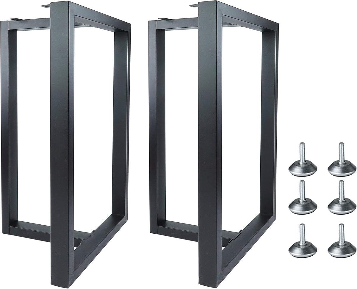 Set of 2 Metal Table Legs 28 Inch Height 18 Inch Wide with 4 Casters A804