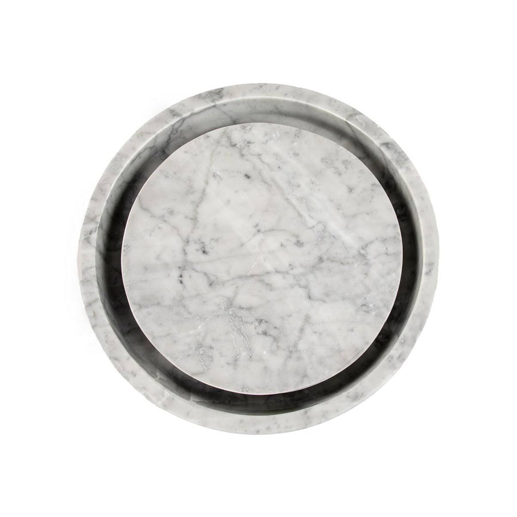 Round Infinity Pool Sink Carrara Marble J40314